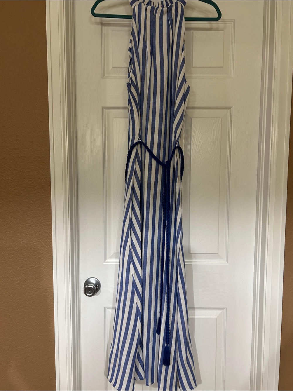 LOFT Blue and White Striped Maxi Dress - Picture 4 of 8